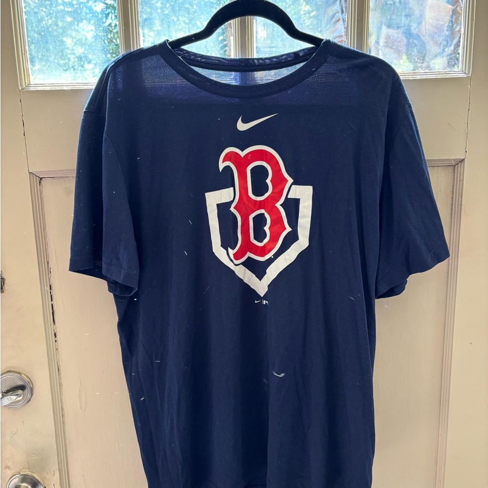 Nike Dark Blue Tee with Red and White Emblem